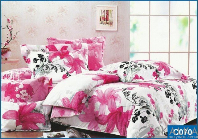 На фото Постельное белье Leleka-Textile Сатин 150х210 Розовое Полуторные