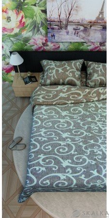 На фото Постельное белье Leleka-Textile Ранфорс 145х210 Коричневое Полуторные