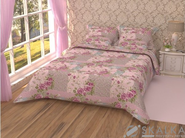 На фото Постельное белье Leleka-Textile Полиэстер 175х210 Розовое Двуспальное