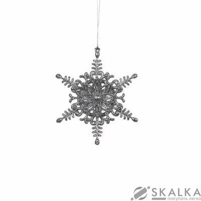 На фото Украшение декоративное Christmas House Звезда шестиугольная серая (8718861347227)