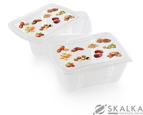 На фото Контейнер Snips для хранения 2в1 2.0 л 2 шт орехи (8001136007095)