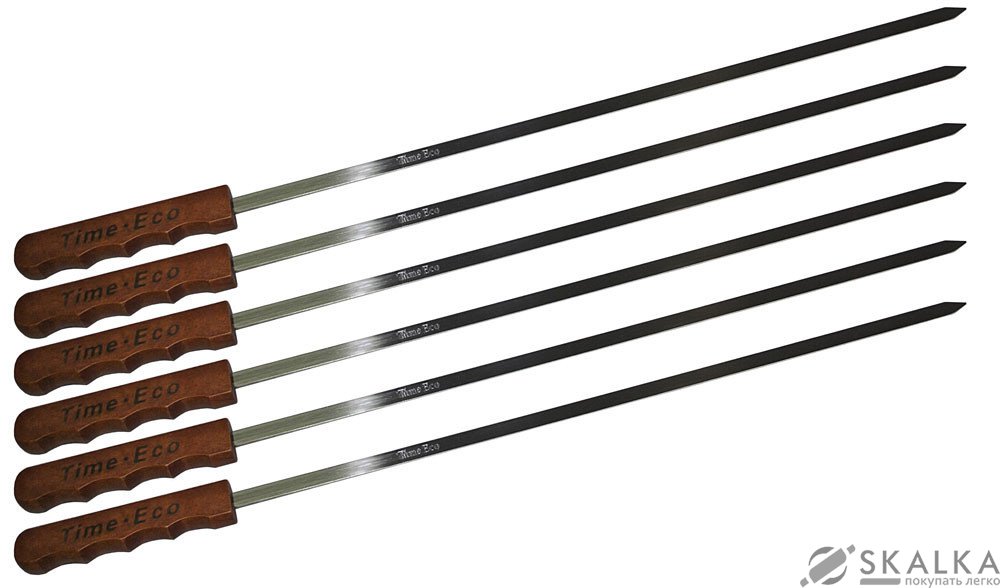 Набор шампуров Time Eco 60 см 6 шт (4820601034367) На фото Набор шампуров Time Eco 60 см 6 шт (4820601034367)