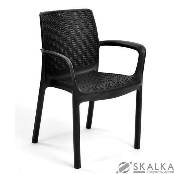 Стул пластиковый Keter Bali серый (7290106927209) На фото Стул пластиковый Keter Bali серый (7290106927209)