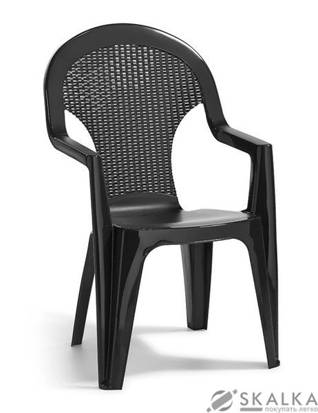 На фото Стул пластиковый Allibert Santana серый (3253929155024)