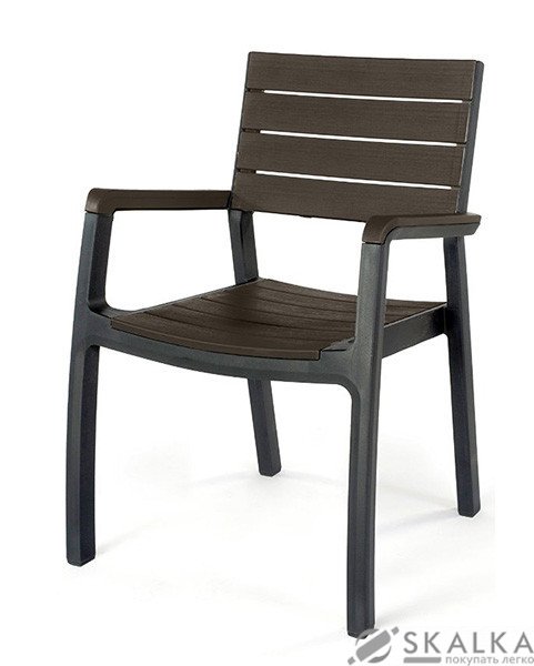 Стул пластиковый Keter Harmony armchair черно-коричневый (7290106925748) На фото Стул пластиковый Keter Harmony armchair черно-коричневый (7290106925748)