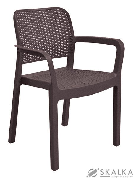 На фото Стул пластиковый Allibert Samanna коричневый (8711245125909)