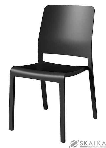 На фото Стул пластиковый Evolutif Charlotte Deco Chair черный (3076540146604)