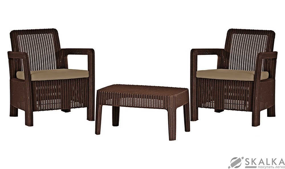 Комплект садовой мебели Allibert Tarifa Balcony коричневый (3253929118043) На фото Комплект садовой мебели Allibert Tarifa Balcony коричневый (3253929118043)