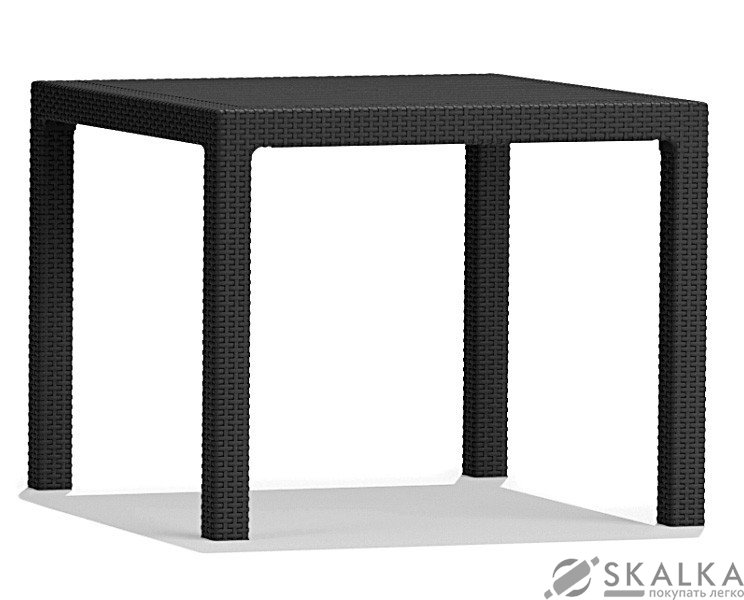 На фото Стол Keter искуственный ротанг Melody Quartet серый (7290106928350)