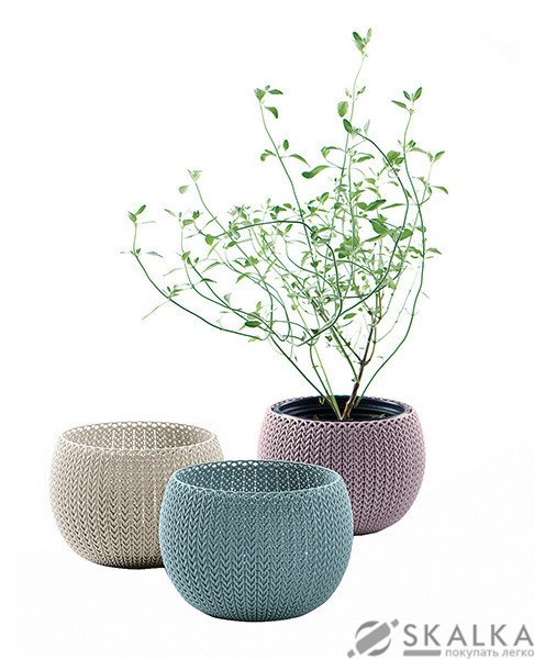 На фото Набор горшков для цветов Keter 3 шт Cozies Herb Pot (7290106932159)