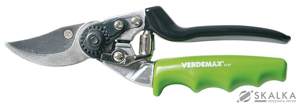 На фото Секатор Verdemax выгнутый садовый 21 см (8015358041379)