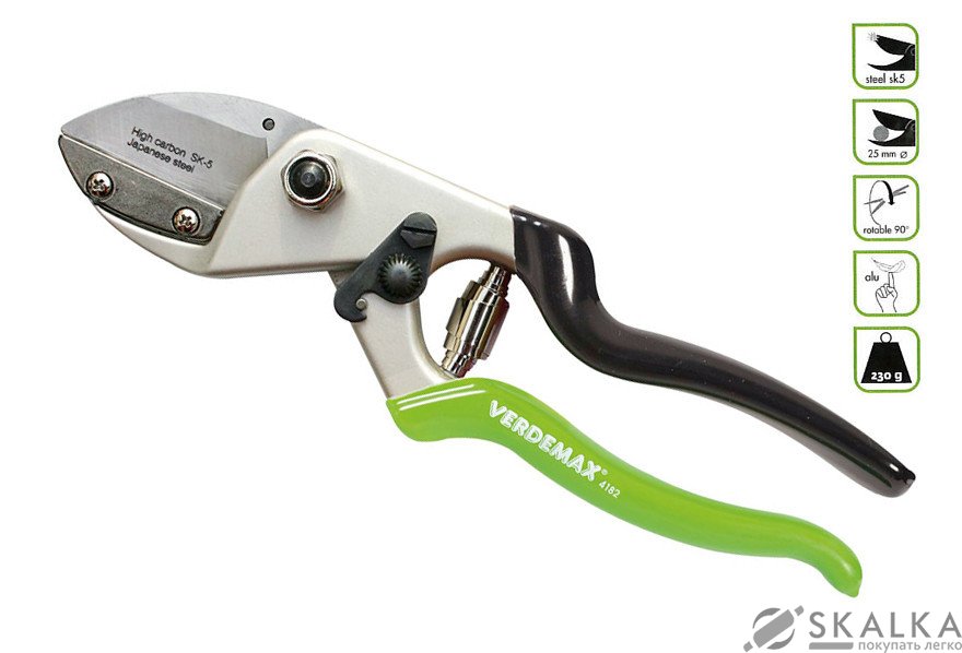 На фото Секатор Verdemax прямой профессиональный 21 см (8015358041829)