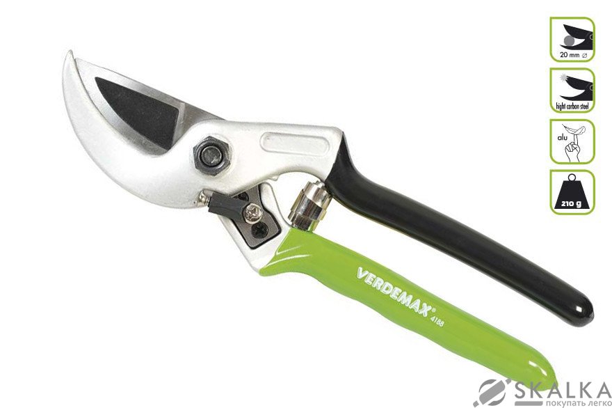 На фото Секатор Verdemax прямой садовый с контрножом 21 см (8015358041881)