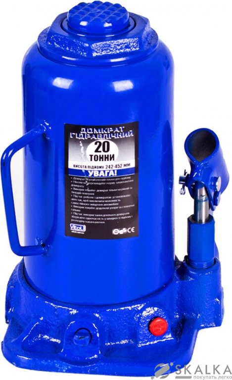 На фото Домкрат гидравлический Vitol 20 т 242-452 мм (ДБ-20002/T92004)