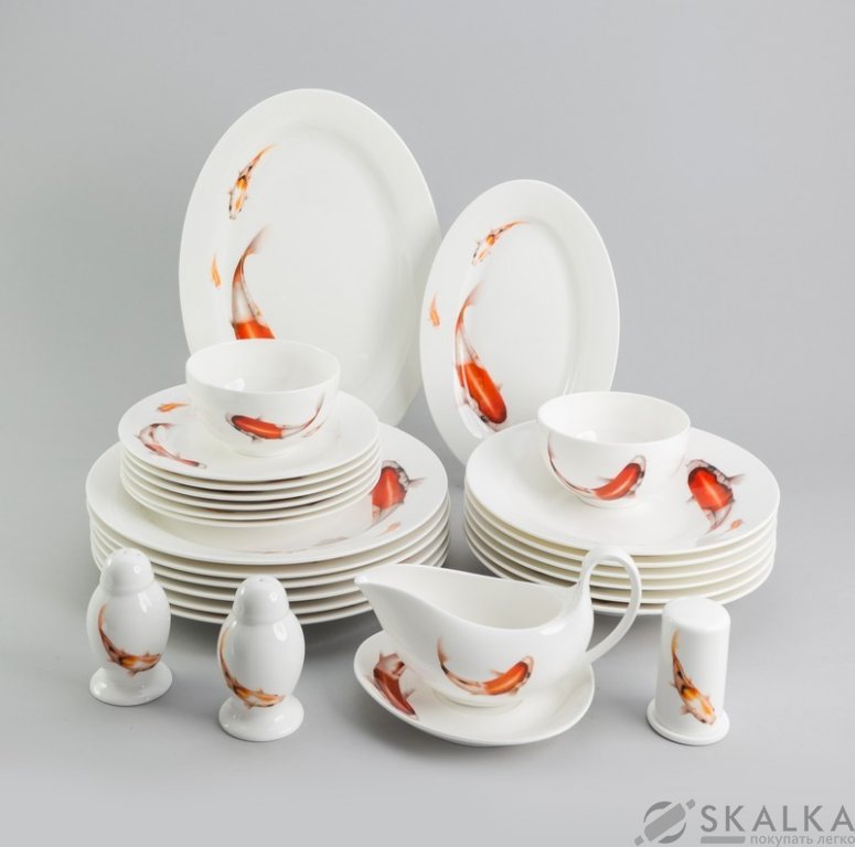 На фото Столовый сервиз Sakura Рыбки 27 предметов (SK-0524)