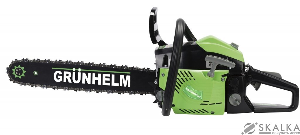 На фото Бензопила цепная Grunhelm 3.1 кВт GS52-18 Professional (60092)