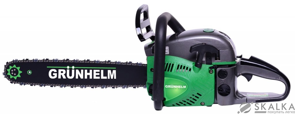 На фото Бензопила цепная Grunhelm 3.2 кВт GS58-18/2 Professional (60093)