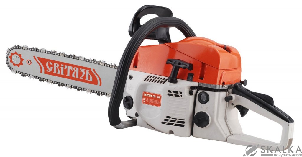 Бензопила цепная Свитязь 3.2 кВт БП-4500М (58366) На фото Бензопила цепная Свитязь 3.2 кВт БП-4500М (58366)