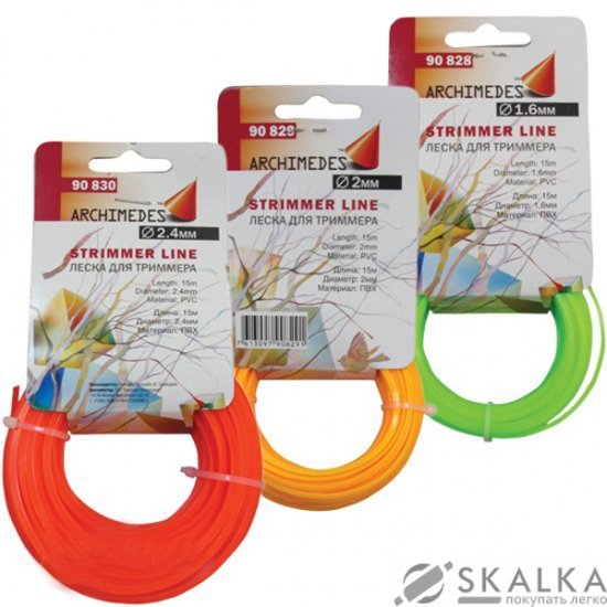 На фото Леска для мотокос крученый квадрат Forte 2.4 мм 15 м (36903)