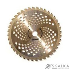 На фото Нож для мотокос X-Treme 255х25.4х1.3мм 40Т с победитовыми напайками (63754)