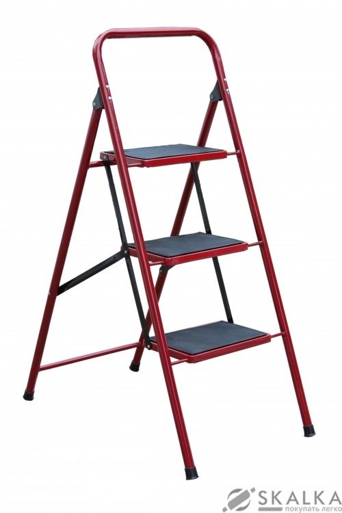 На фото Стремянка металлическая Mastertool Семья 3 ступени с ковриком (79-1033)