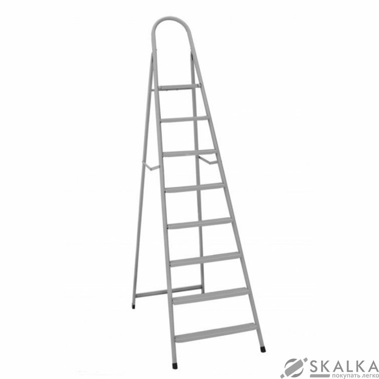 Стремянка металлическая Mastertool Италия 9 ступеней с растяжками (79-1049) На фото Стремянка металлическая Mastertool Италия 9 ступеней с растяжками (79-1049)