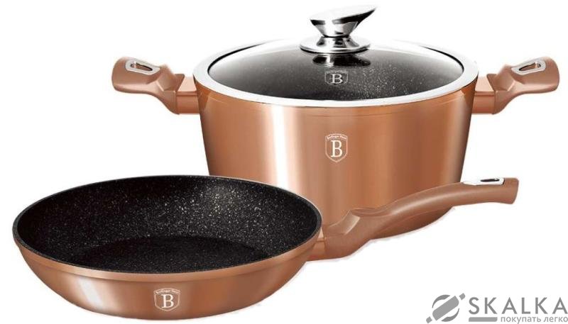 На фото Набор посуды Berlinger Haus Rosegold Collection 3 предмета BH-1281N