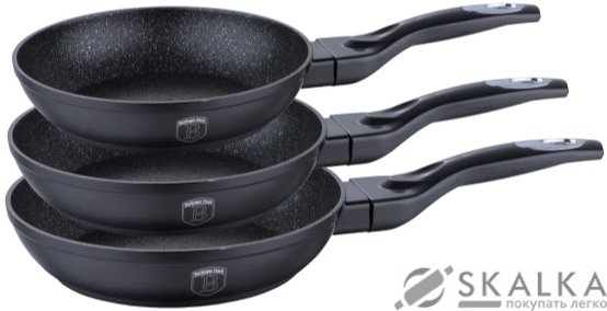 Набор сковородок Berlinger Haus с индикатором нагрева 3 предмета BH-1293N На фото Набор сковородок Berlinger Haus с индикатором нагрева 3 предмета BH-1293N