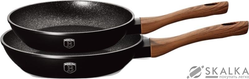 На фото Набор сковородок  Berlinger Haus Ebony Maple Collection 3 предмета BH-1726