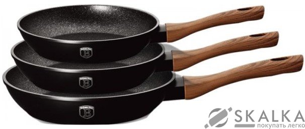 Набор сковородок Ebony Rosewood Line 3 предмета BH-1727 На фото Набор сковородок Ebony Rosewood Line 3 предмета BH-1727