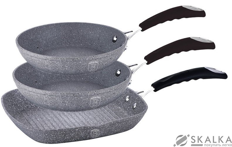 На фото Набор сковородок Berlinger Haus Touch Line 3 предмета (BH-1181N)