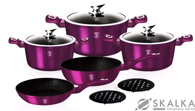 На фото Набор посуды Berlinger Haus Metallic Line Royal Purple Edition 10 предметов BH-1661N