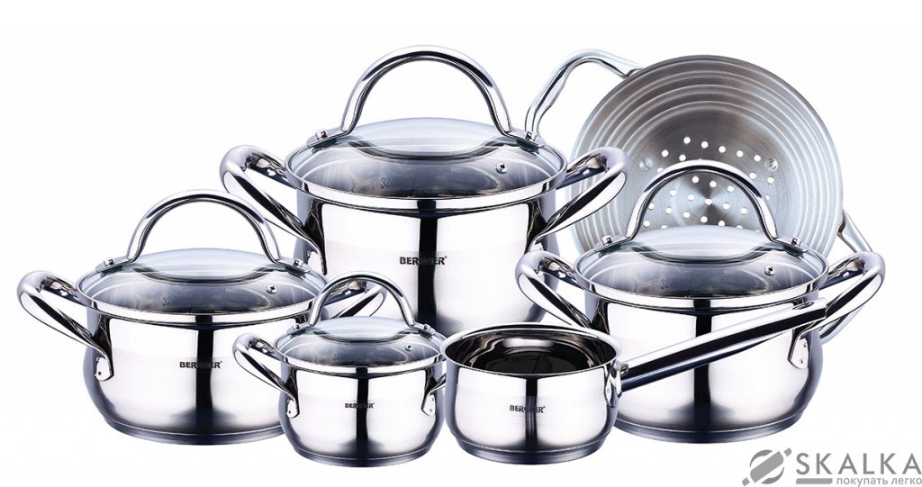 Набор посуды Bergner 10 предметов (BG-6529) На фото Набор посуды Bergner 10 предметов (BG-6529)