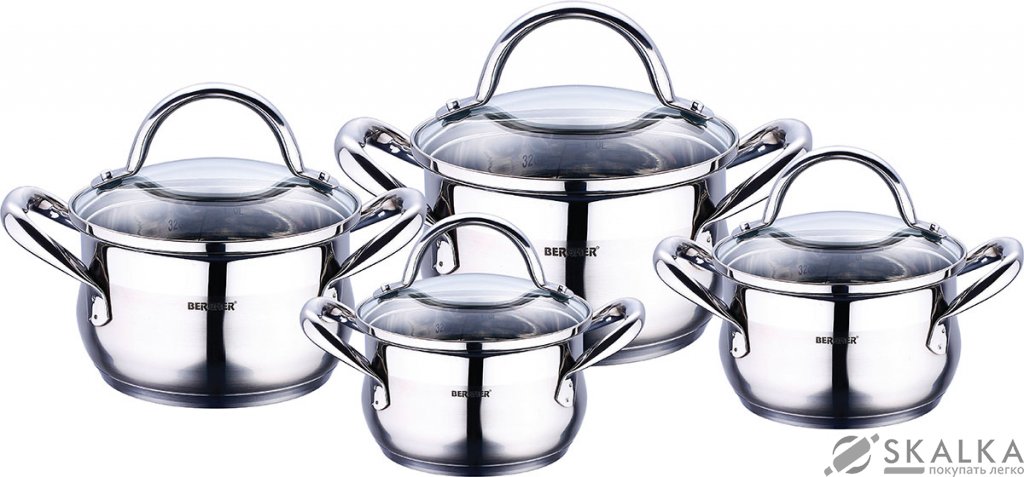 На фото Набор посуды Bergner 8 предметов (BG-6523)