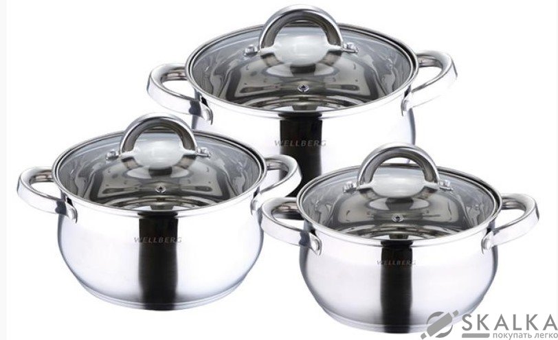 На фото Набор кастрюль Wellberg 6 предметов (WB-1410)