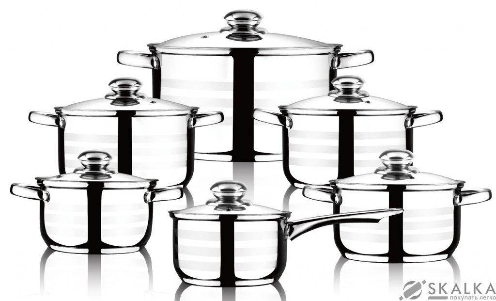 На фото Набор посуды Wellberg 12 предметов (WB-1318)