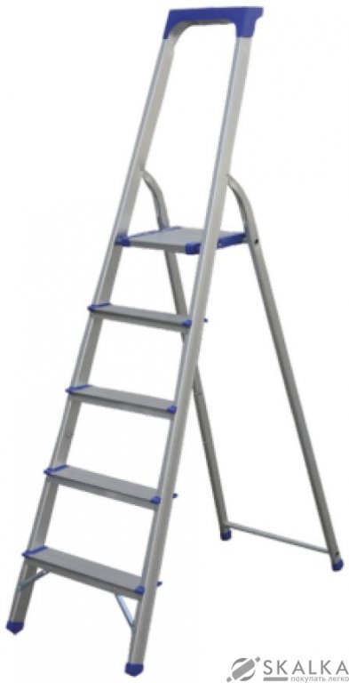 Стремянка алюминиевая Flora 5 ступенчатая (5035504) На фото Стремянка алюминиевая Flora 5 ступенчатая (5035504)
