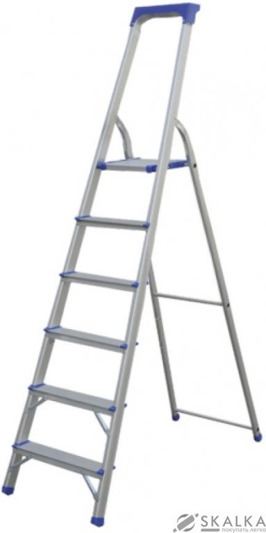 На фото Стремянка алюминиевая Flora 6 ступенчатая (5035514)
