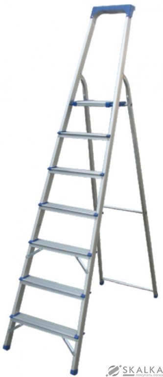 На фото Стремянка алюминиевая Flora 7 ступенчатая (5035524)