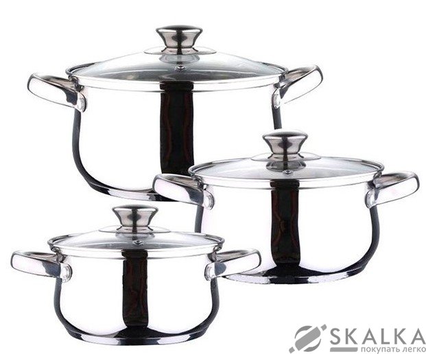 Набор кастрюль Wellberg 6 предметов (WB-1645) На фото Набор кастрюль Wellberg 6 предметов (WB-1645)
