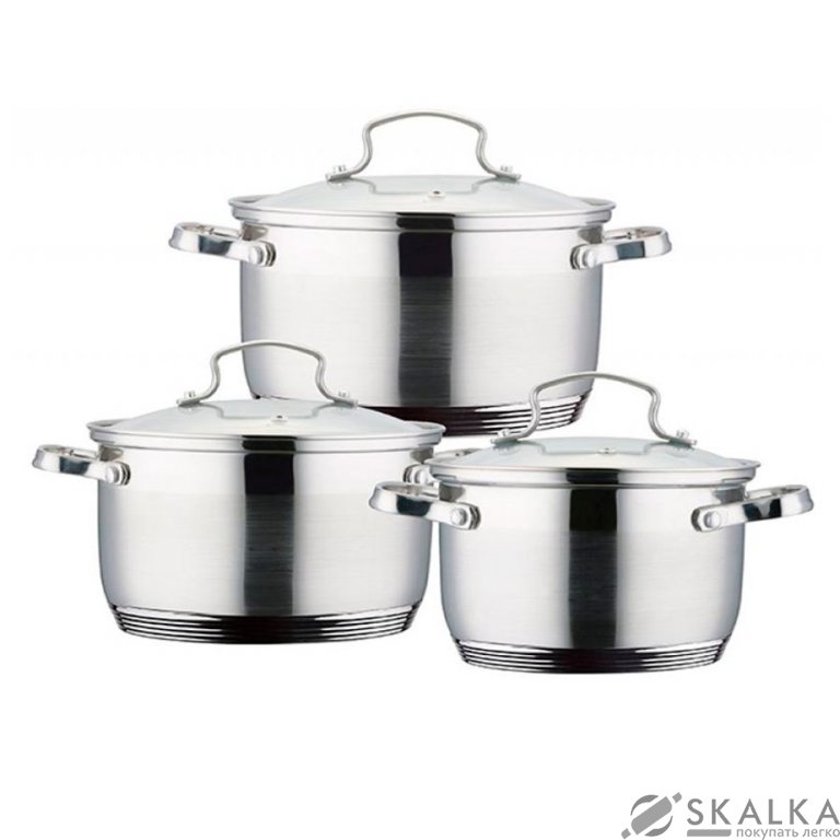 На фото Набор кастрюль Wellberg 6 предметов (WB-02264)