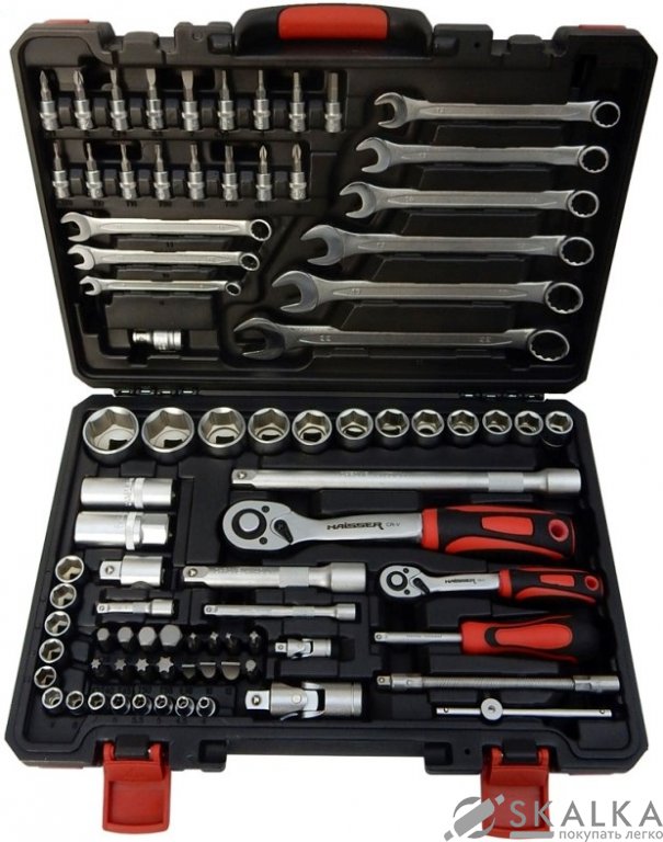 На фото Набор инструмента Haisser 1/4" 1/2" 82 предмета CrV (75589)