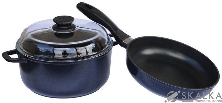 На фото Набор посуды Биол Индиго 3 предмета подарочный (И22ПС)