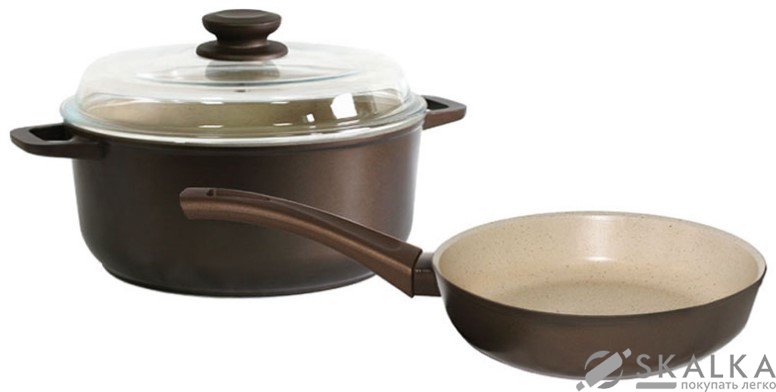 На фото Набор посуды Биол подарочный Мокко 3 предмета (М22ПС)