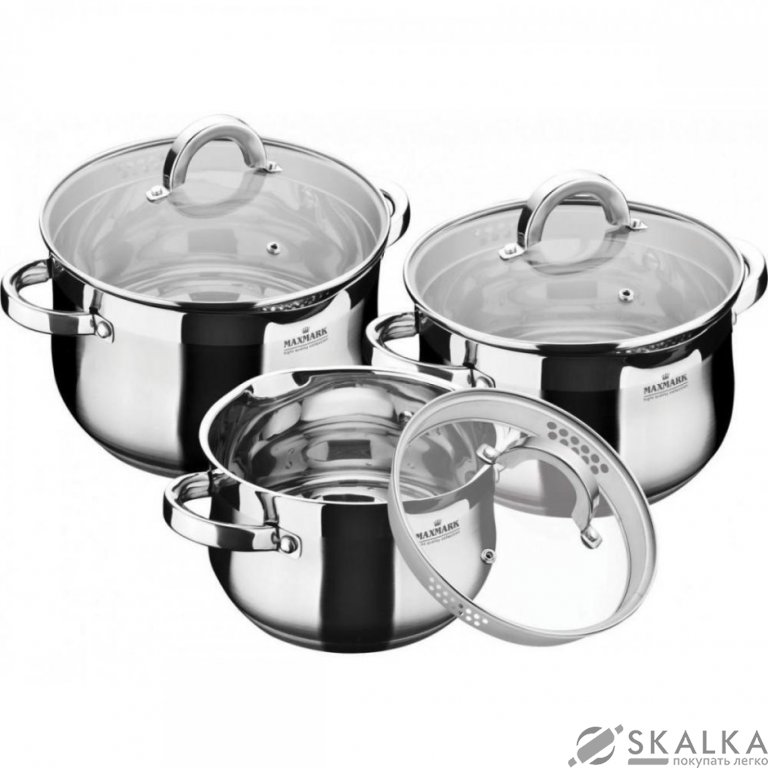 Набор посуды Maxmark 6 предметов (MK-BL6506B) На фото Набор посуды Maxmark 6 предметов (MK-BL6506B)