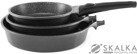 Набор глубоких сковородок 3 предмета со съемной ручкой (1480 GIPFEL) На фото Набор глубоких сковородок 3 предмета со съемной ручкой (1480 GIPFEL)