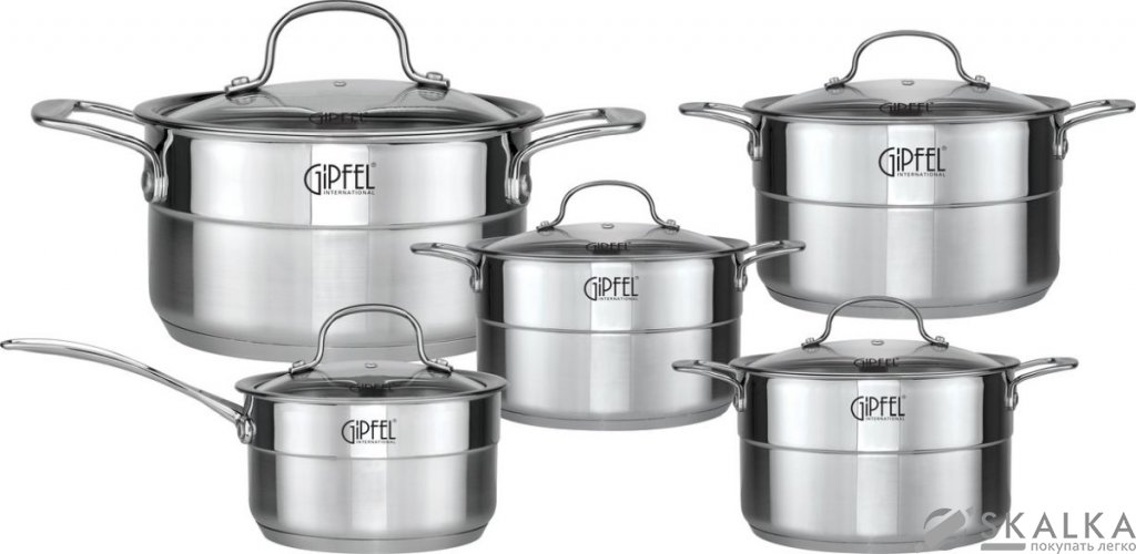 Набор посуды GALA 10 предметов (1539 GIPFEL) На фото Набор посуды GALA 10 предметов (1539 GIPFEL)