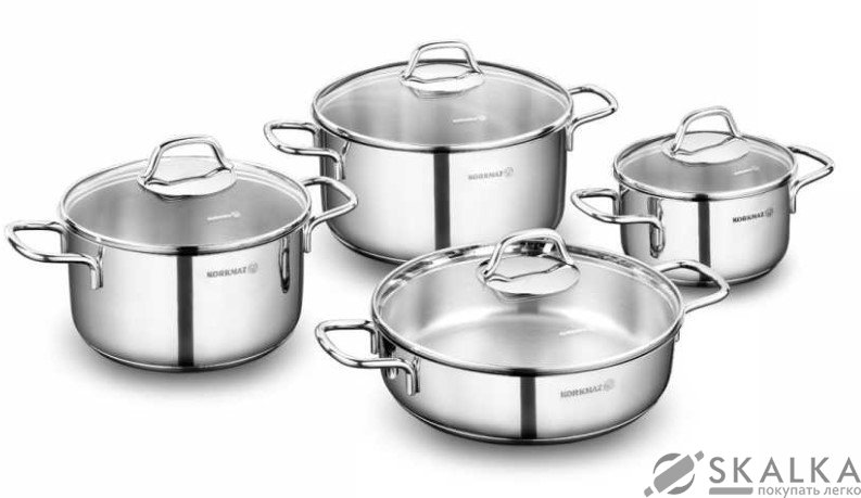 Набор посуды Korkmaz Perla 8 предметов A1606 На фото Набор посуды Korkmaz Perla 8 предметов A1606
