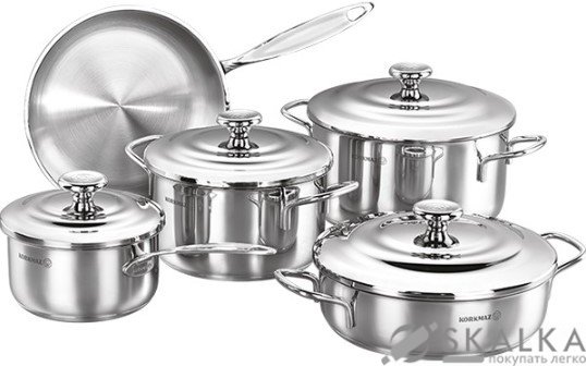 Набор посуды Korkmaz Droppa 9 предметов A1070 На фото Набор посуды Korkmaz Droppa 9 предметов A1070