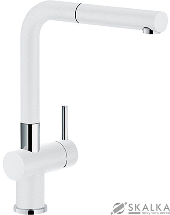 Кухонный смеситель Franke Active Plus Doc с выносным шлангом фрагранит белый (115.0373.888) На фото Кухонный смеситель Franke Active Plus Doc с выносным шлангом фрагранит белый (115.0373.888)